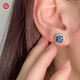 GIGAJEWE giant jewelry 4.5ct white gold cushion-cut blue push back moissanite stud earrings for girlfriend and mother, blue 18K