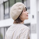 Shenggeer beret women's autumn and winter Korean version versatile houndstooth British retro painter hat Internet celebrity hat women's fashion dark coffee one size