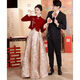 Ropa de compromiso de Yingwen para mujeres vestidos de noche para mujeres 2024 Nueva ropa de tostada de temperamento de alta gama para novia nueva boda china burdeos m largos