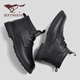 Sieben Wölfe Herrenschuhe Martin Boots Herren Sommer Neue nicht rutschfeste Kleidung-resistente High-Top-Lederschuhe Britisch-Stil BRITISCHE KOWNEHIDE OUDER OUDER AUSBEHALTSUSSUSSCHUS