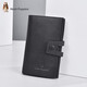 Hush Puppies key bag men's key bag key chain multi-functional top layer cowhide large capacity storage bag card bag two-in-one black