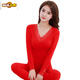 Chuzhi Big Brand Lace sexy Herbstkleidung und Herbsthosenanzug für Frauen plus samt verdickte schlanke thermische Unterwäsche reiner Baumwollpullover 9905 Big Red Rundgröße [hohe elastische Körper Schönheit 80-150jin [Jin gleich 0,5 kg] tragen] im Inneren]