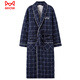 Catman (MiiOW) pure cotton winter three-layer thickened cotton bathrobe men's nightgown one-piece extra thick pajamas winter warm long A1049-three-layer thickened cotton-all cotton 175(XL)