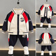 Cool Sheep Ultraman Clothes Boys Autumn Baseball Uniform Set 2025 New Handsome Boy Spring and Autumn Trendy Cool Sports Jacket Red Jacket + Pants 100