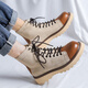 KGV Martin Boots Herren neue britische Stil atmungsaktive High-Top-Schuhe dicker Sohle Erhöhung Arbeitstiefel Trendy Denim Boots Herrenstiefel gelbe Erhöhung 41 Standard Lederschuhgröße