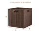 Sorachi lattice cabinet woven storage basket household imitation rattan storage box storage box cabinet clothing sundries organizing storage box coffee color 31*31*31 foldable