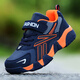 Hongxing Tong Ke 2025 Neue Jungen-Sneaker Leder wasserdicht und nicht rutschfeste Kinderschuhe für Frühlings- und Herbst-Mesh-Mittel- und Großkinder Winter sowie Samt-Laufschuhe 689 Dunkelblau Ledergröße 29