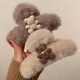 Korean ins cute bear plush grabber female cute hairpin autumn and winter temperament back head shark clip tassel white