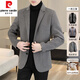 Pierre Cardin double-sided woolen blazer men's spring and autumn woolen woolen suit casual high-end winter new down coat dark gray 70 wool M 100-120Jin Jin equals 0.5 kg