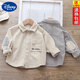 Disney (Disney) Boys' Velvet Thickened Corduroy Shirt Children's Autumn and Winter Long-Sleeved Shirt Boy Baby Protective Khaki 110cm