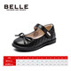 Belle Kids's Shoess Girls's Black Leather Shoes Spring и осенняя мягкая подошва детская обувь для студентов средних деть