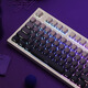 腹灵mk870pro黑莓侧刻机械键盘蓝牙有线无线客制化电脑游戏静音办公 【三模】白色面Pro+暗香侧刻 茶轴 87键
