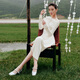 
Best 24 autumn French Mary Jane Xie thick heel women's singles shoes A1619CQ4 silver 37