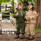 Dudujia Boys Outdoor Suit Autumn Clothes Children's Camping Style Stand Collar Pullover Trousers Girls Fashionable Fleece Jackets Tops and Pants Green 90