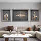 
Huaixue elephant living room decoration painting modern light luxury abstract sofa background wall hanging painting high-end elk triple mural JD15828 left and right 35*50 middle 70*50 texture oil canvas aluminum alloy black frame