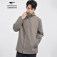 七匹狼风衣外套男中长款连帽三防大衣秋季时尚英伦风防风衣男城市轻户外 701(卡其)-连帽款 175
