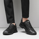 Aibudie Men's Casual Leather Shoes 2025 Новая модная и универсальная мягкая кожаная мягкая подошва мягкая удобная дышащая не скользящая обувь Men 9916 Black 41