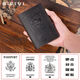 
Frost Soul Passport Protective Cover Genuine Leather 2024 New Travel Photo Cover Certificate Pack Women's Top Layer Cowhide Retro Wallet USA - Black