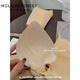 Mola loves sweetheart; MOLAIMERSWEET Jelly Soft Support Anti-Gratility Lifting Bra Set Thin Stainless Small Chest Gathering Breathable Ringless Underwear for Women Taro Powder M Size=32/70ABC