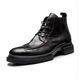 Woodpecker Herren High Top Herbst und Winter Martin Leder Business Round-Toe-Leder-Schuhe Reißverschluss Stiefel Dicke einzige britische Arbeit Lederstiefel Schwarze 315-3 Single Leder 42