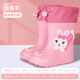 Yezhi Kinder Regenstiefel 2024 Anti-Rutsch-Regenstiefel Kindergarten Wasserschuhe für Kinder Baby Wasserstiefel für Mädchen Gummi Schuhe für Kinder Regenstiefel rosa Kaninchen 180 mm innere Länge 17cm28 Größe