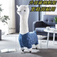 Mantenga linda alpaca montura muñeca taburete asiento animal muñeca con ruedas regalo de cumpleaños de juguete de lujos de lujo para mujeres para mujeres con estilo de polea de naranja desgarrable 1.12m