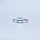 Moyun Aquamarine Egg-shaped Ring for Women Platinum Blue Topaz Oval Ring Sterling Silver Diamond Fashion Couple Gift Trend Zircon Sterling Silver Ring