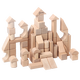Prince Mom’s original wooden building blocks solid wood assembled and constructed to bite kindergarten children, babies, children toys 1-6 years old 72 pieces of smart building blocks + wooden box (no paint)