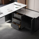 JIANGJIXUAN Italian light luxury corner slate desk modern simple desk high-end home study computer desk writing desk short cabinet 1.4 meters desk total length 1.8 meters