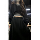Han Lujiao (hanlujiao) autumn dress women's 2025 new style with a complete set of preppy style small age-reducing wear skirt suit black suit three-piece set M recommended 96-108 Jin Jin equals 0.5 kg