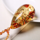 Chengyuanxiang CREORISETIN natural 5A water purified amber drop pendant sweater chain raw mineral beeswax amber necklace pendant women's original stone two-color blood amber bead chain style