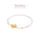 Chow Tai Fook Soinlove Honey Gold Gold Diez millas de maquillaje rojo Pulsera de polvo de perla dorada VR1504 16.25 cm