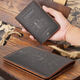 
Frost Soul Passport Protective Cover Genuine Leather 2024 New Travel Photo Cover Certificate Pack Women's Top Layer Cowhide Retro Wallet USA - Black