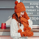 Kwoz hat scarf gloves three-piece set for female winter student cute Korean style trendy plus velvet warm birthday Christmas gift caramel color (gift bag)