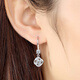 Jianlu four-leaf clover silver earrings for women, elegant long earrings, high-end earrings, birthday gifts for girlfriend and mother, four-leaf clover silver earrings, certificate