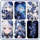 Hishi Genshin Impact Water God Funinga Card Set Student Campus -Karten und mittlere Karten Schulkarten und Zertifikatsets mit Lanyards Funinga Z15283 [Kartensätze + weiß geflochtener Schlüsselbund]