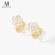 Mck camellia ear clip without piercing female clip-on earrings small fragrant style earrings girlfriend Chinese Valentine's Day gift