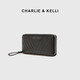CHARLIE & KELLI CK轻奢包包女包长款多巴胺钱包女士2025新款零钱包卡包手拿包 黑色