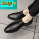 McDie Legend Leather Chaussures Chaussures masculines Foot Slim Lazy Point Toe Korean Style Trendy Business Business Casual (9912) Hollow Black 38