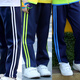 Tongran Grundschule Uniform Lange Hosen für Männer und Frauen Kinder dunkelblau Marine Blau Zwei-Wege-Bar Junior High School School Hosen Rot weiß Grün Frühling und Herbst 677 Hosen (Blue Hosen + Single Wide White) Größe 160 Größe/empfohlene Höhe 150-160