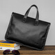 COW briefcase men's genuine leather handbag first layer cowhide men's bag computer bag C-8620 elegant black 14 inches
