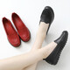 Han Xuefei (HANXUEFEIZI) Spring and Autumn Mom Shoes Single Shoes Leather Shoes Soft Sole Comfortable Middle-aged and Older Women's Shoes Work Shoes Red A829 Women's Single Shoes 38 (240mm) Fat feet wide foot shot one size