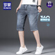 
ROMON (ROMON) denim shorts men's summer thin slim straight stretch five-point mid-sized 2025 new summer casual cropped pants 687 blue 33