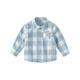 DAVE&BELLA boys' shirts, long-sleeved children's tops, children's plaid shirts, boys' clothes, spring new children's clothes, blue, in stock, 100 cm (recommended height 90-100cm)