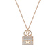 Ticify18K gold moissanite H letter bag necklace women's fashion new full diamond pendant clavicle chain rose gold