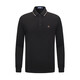 Navigare Italian dinghy pure cotton long-sleeved POLO shirt for men in autumn machine washable bottoming shirt simple stretch long T-shirt black L /50