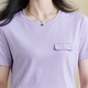 MisShoine 2024 Frühlings- und Sommer Neu einfaches Temperament Casual T-Shirt Solid Color Bag Hut Design Kurzärärmelte Top für Frauen 1484 Rost Red S