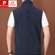 Pierre Cardin vest men's spring and autumn outdoor sports workwear large size sleeveless vest multi-pocket loose waistcoat sports coat for men dark blue 2XL