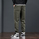 Charluoel Casual Hosen Herren Frühlings- und Herbststil Hosen Herren Krawatten Harem Hosen Sporthosen Herren Neun-Punkte-Tide Long Hosen 689 Military Green L (110-125jin [Jin gleich 0,5 kg]))