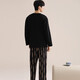 Cat men pajamas men pure cotton long sleeve trousers full cotton pullover teenagers wear large size loose home clothing suit 9249 black 3XL [recommended 160-190Jin [Jin equals 0.5 kg]]